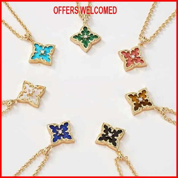 Dainty 14K Gold Plated Clover Pendant Necklace Adjustable Chain - Picture 7 of 8